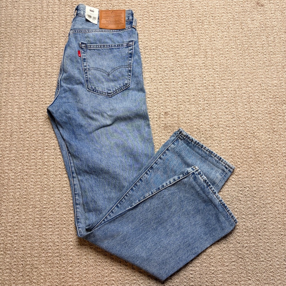 NEW Levis 505 Regular Fit Selvedge Denim Jeans Light Wash Blue W38 L30